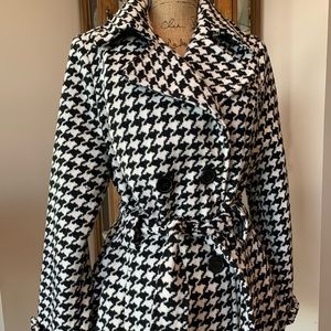 Black and white pea coat